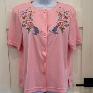 Vintage BonWorth Pink Floral Button Down Shirt